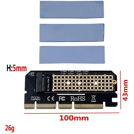 WOVELOT M.2 Nvme Ssd Adaptador M2 A Pcie 3.0 X16 Tarjeta Controladora Interfaz de M Tecla Soporte Pci Express 3.0 X4 2230-2280 Talla